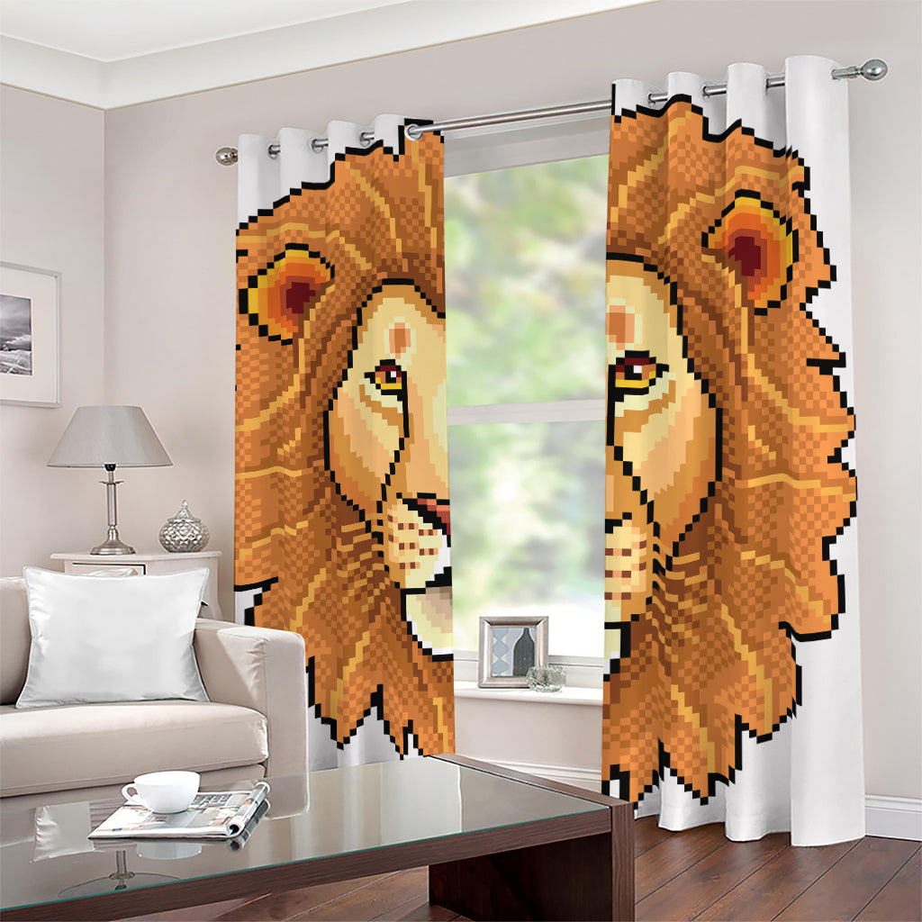 Leo Pixel Print Blackout Grommet Curtains
