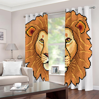 Leo Pixel Print Blackout Grommet Curtains