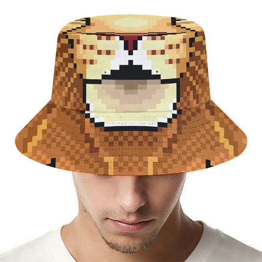 Leo Pixel Print Bucket Hat