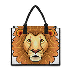 Leo Pixel Print Canvas Tote Bag