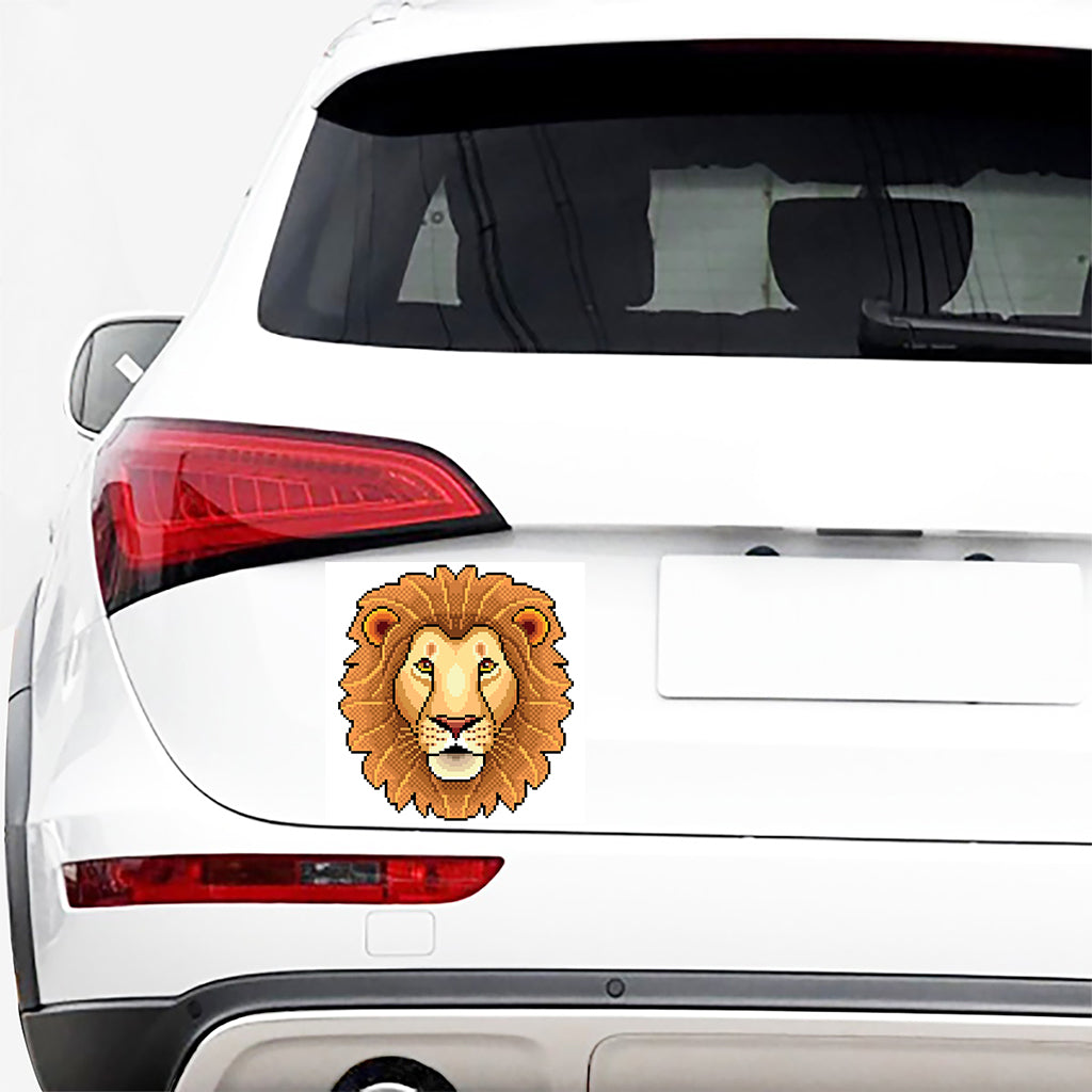 Leo Pixel Print Car Sticker