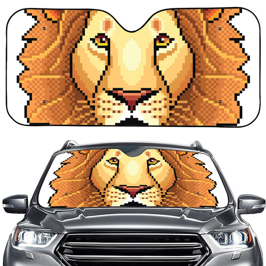 Leo Pixel Print Car Windshield Sun Shade