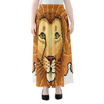 Leo Pixel Print Chiffon Maxi Skirt