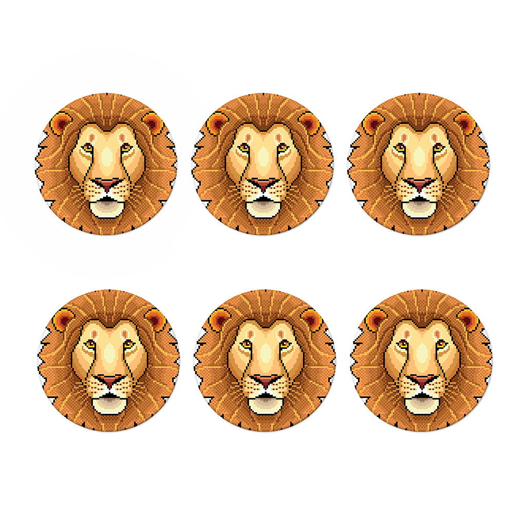 Leo Pixel Print Coaster Set