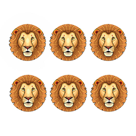 Leo Pixel Print Coaster Set