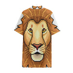 Leo Pixel Print Cotton Hawaiian Shirt