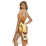 Leo Pixel Print Cross Back Cami Dress