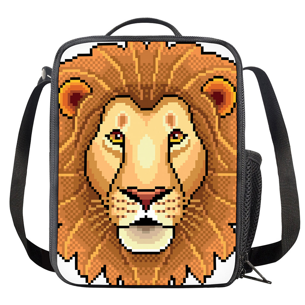 Leo Pixel Print Crossbody Lunch Bag