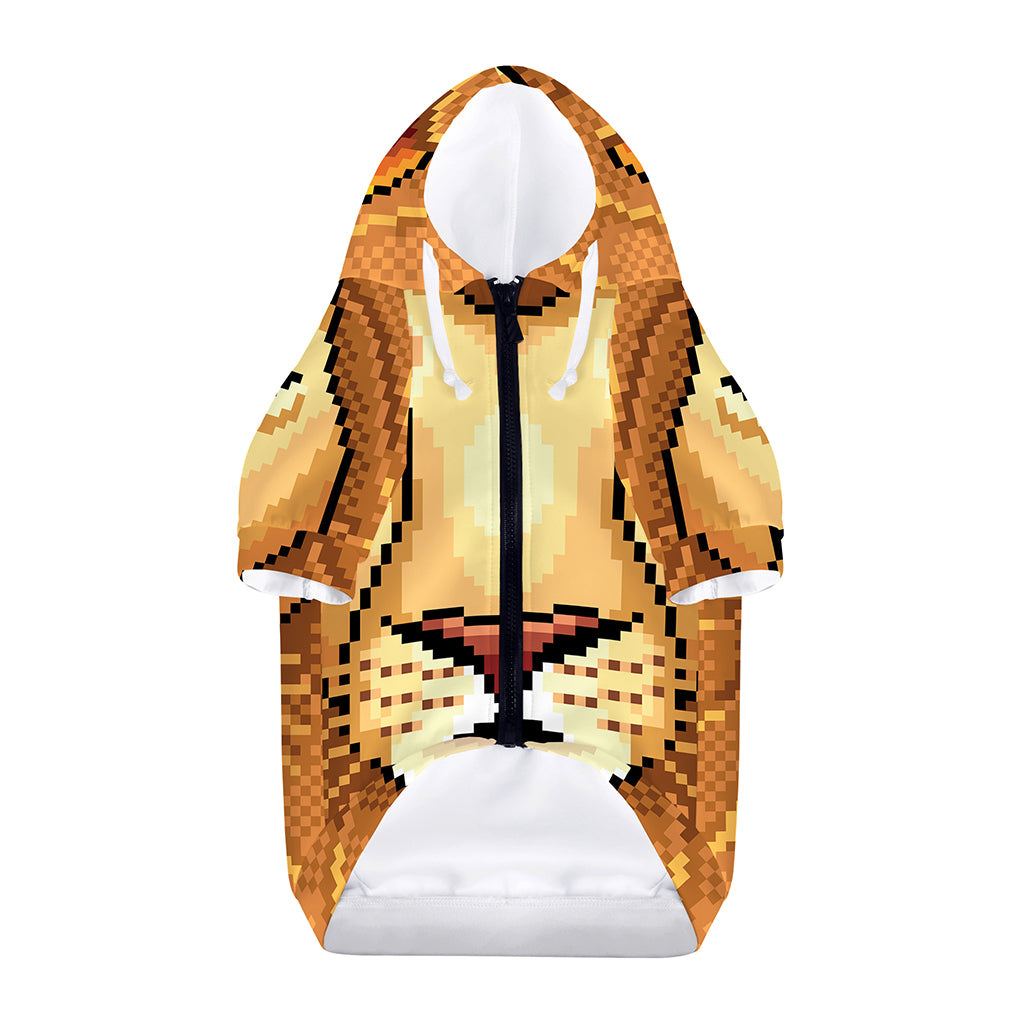 Leo Pixel Print Dog Zip Up Hoodie