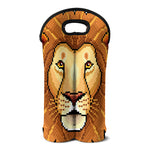 Leo Pixel Print Double Neoprene Wine Tote