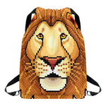 Leo Pixel Print Drawstring Backpack