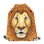 Leo Pixel Print Drawstring Bag