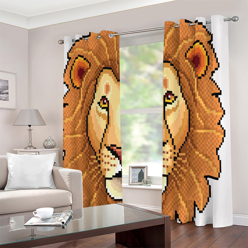 Leo Pixel Print Extra Wide Grommet Curtains