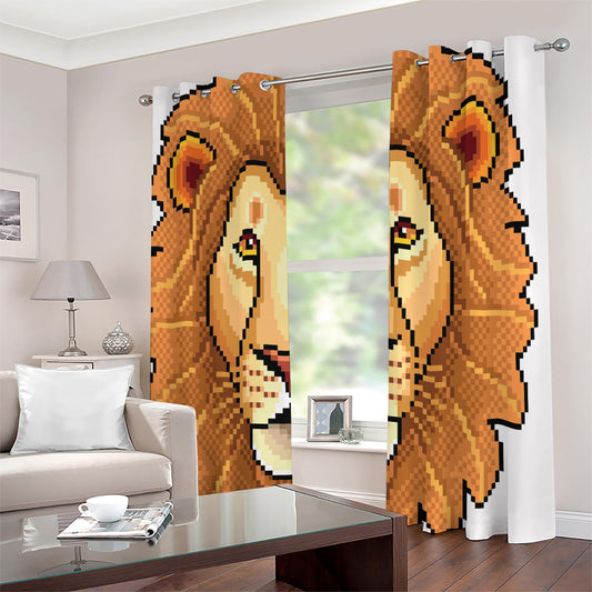Leo Pixel Print Extra Wide Grommet Curtains