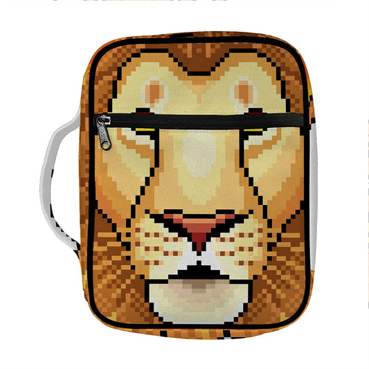 Leo Pixel Print Front Pocket Bible Bag