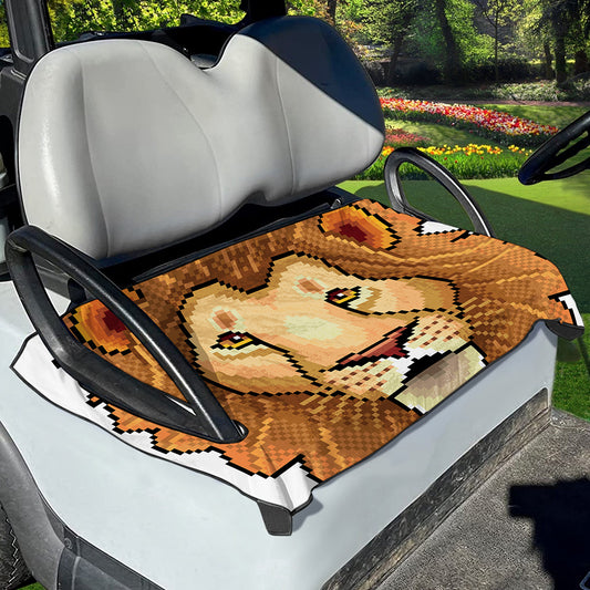 Leo Pixel Print Golf Cart Seat Cover
