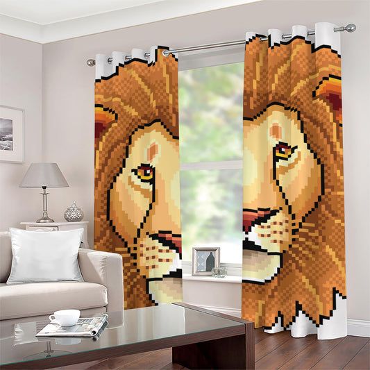 Leo Pixel Print Grommet Curtains