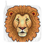 Leo Pixel Print Hand Towel