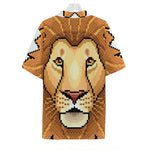 Leo Pixel Print Hawaiian Shirt