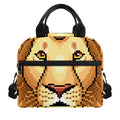 Leo Pixel Print Insulated Lunch Bag