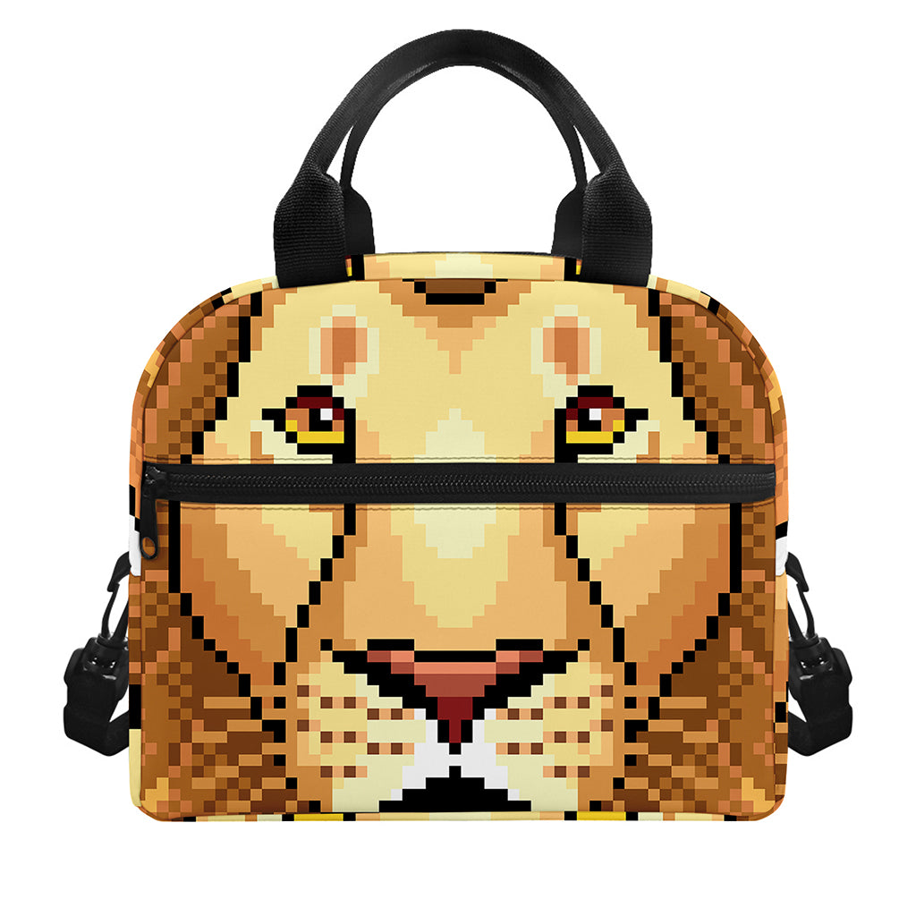 Leo Pixel Print Insulated Lunch Bag