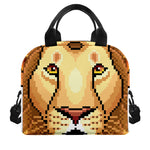 Leo Pixel Print Insulated Lunch Bag