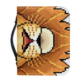 Leo Pixel Print Leather Bible Cover
