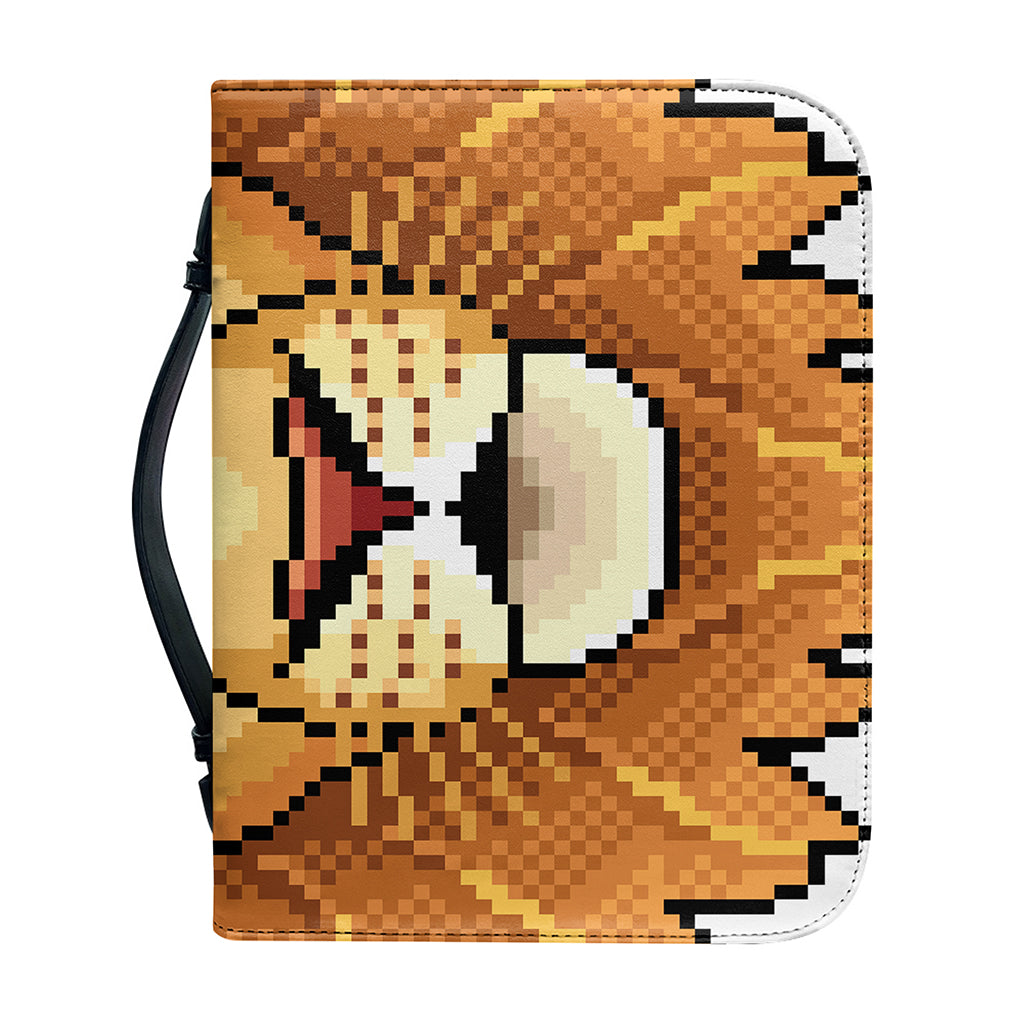 Leo Pixel Print Leather Bible Cover