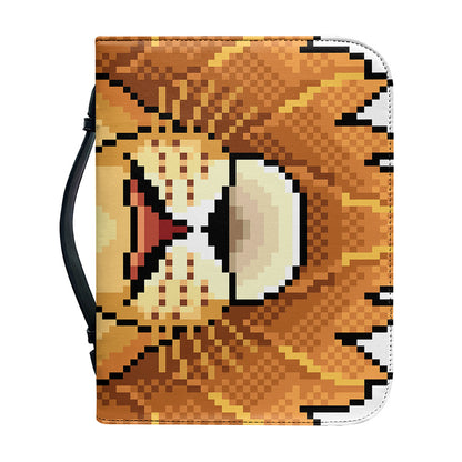Leo Pixel Print Leather Bible Cover