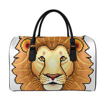 Leo Pixel Print Leather Duffle Bag