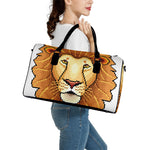 Leo Pixel Print Leather Duffle Bag