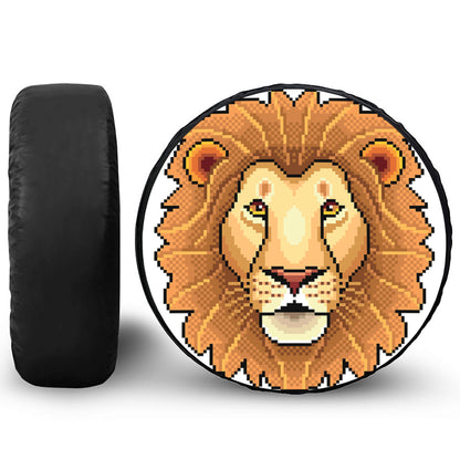 Leo Pixel Print Leather Spare Tire Cover