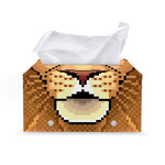 Leo Pixel Print Leather Tissue Box Cover