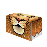 Leo Pixel Print Leather Tissue Box Cover