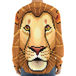 Leo Pixel Print Long Sleeve Baseball Jersey