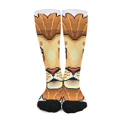 Leo Pixel Print Long Socks