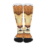 Leo Pixel Print Long Socks