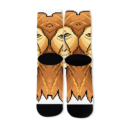 Leo Pixel Print Long Socks