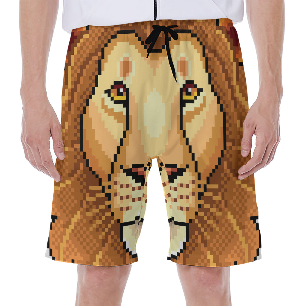 Leo Pixel Print Men's Beach Shorts