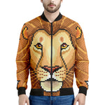 Leo Pixel Print Men's Bomber Jacket