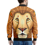 Leo Pixel Print Men's Bomber Jacket