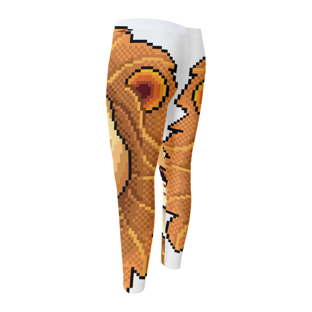 Leo Pixel Print Men's Compression Pants