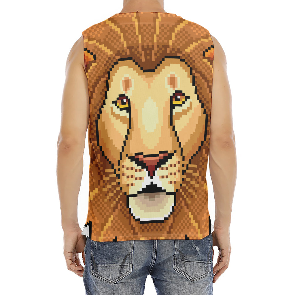 Leo Pixel Print Men's Fitness Tank Top
