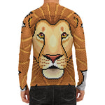 Leo Pixel Print Men's Long Sleeve Rash Guard