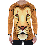 Leo Pixel Print Men's Long Sleeve T-Shirt