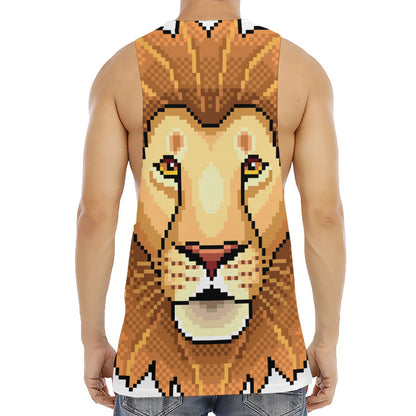 Leo Pixel Print Men's Muscle Tank Top