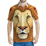 Leo Pixel Print Men's Polo Shirt