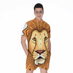 Leo Pixel Print Men's Rompers