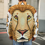 Leo Pixel Print Men's Shirt Jacket