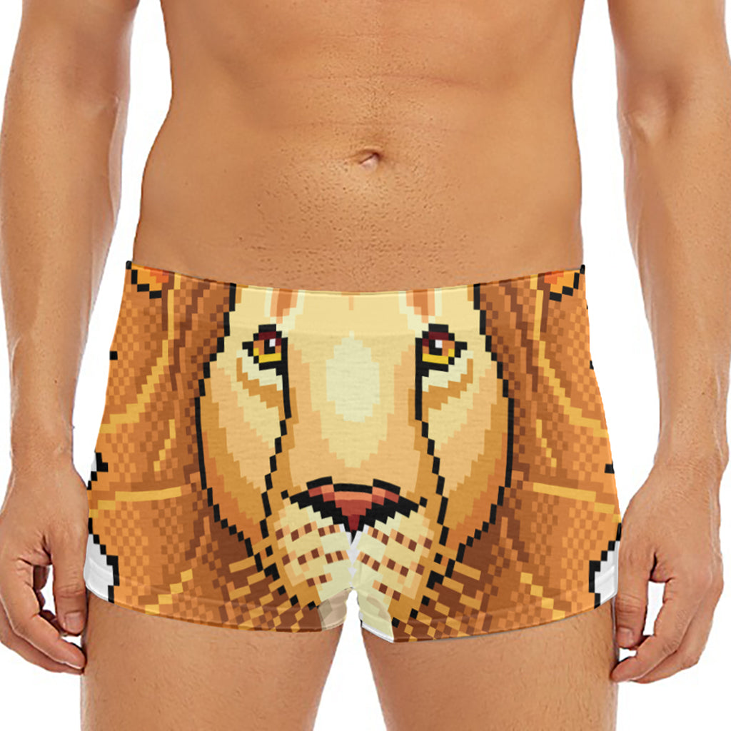 Leo Pixel Print Men's Short Boxer Briefs